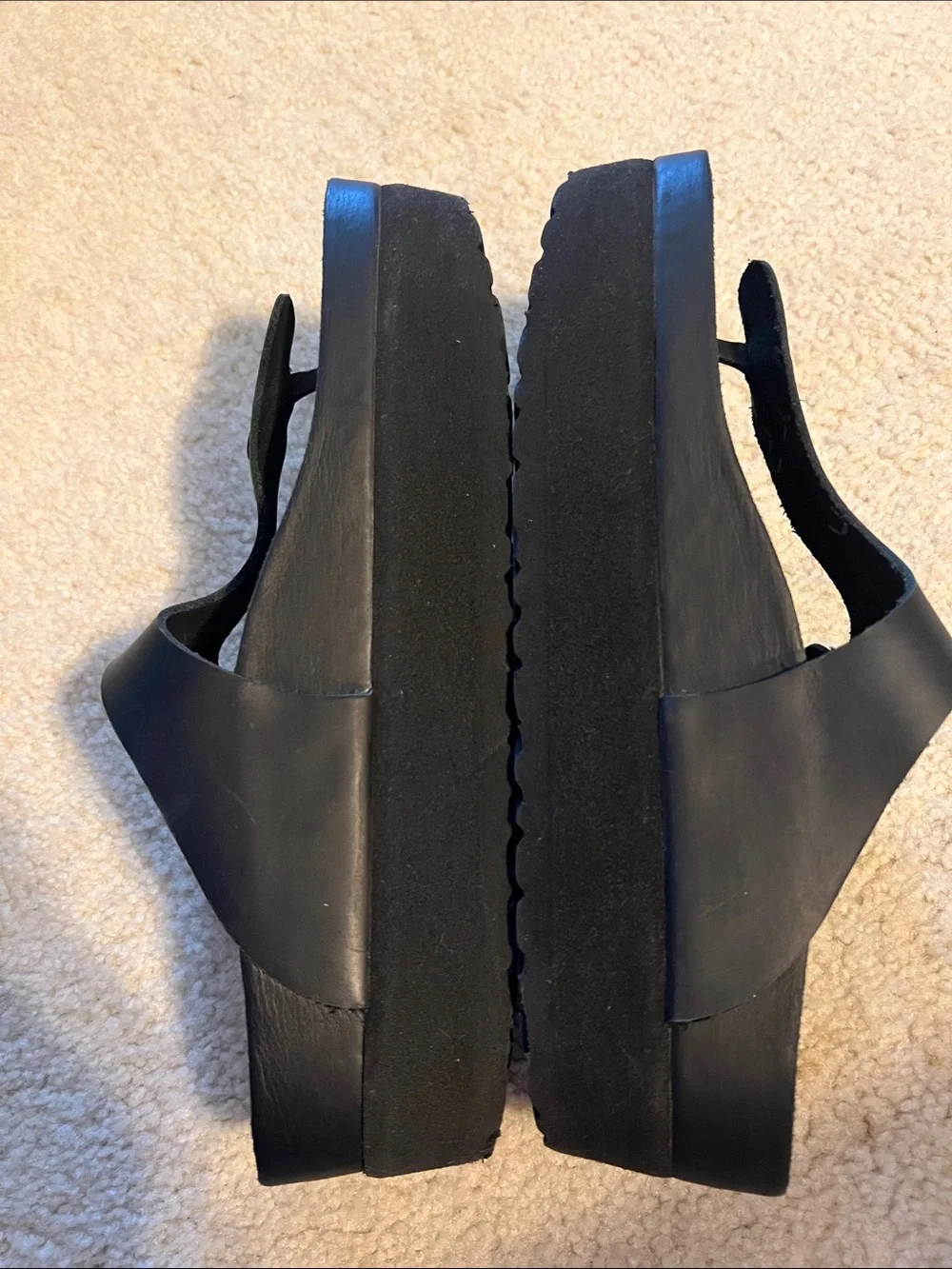 Birkenstock Papillio Gizeh Flex Platform Leather Black Size 39
